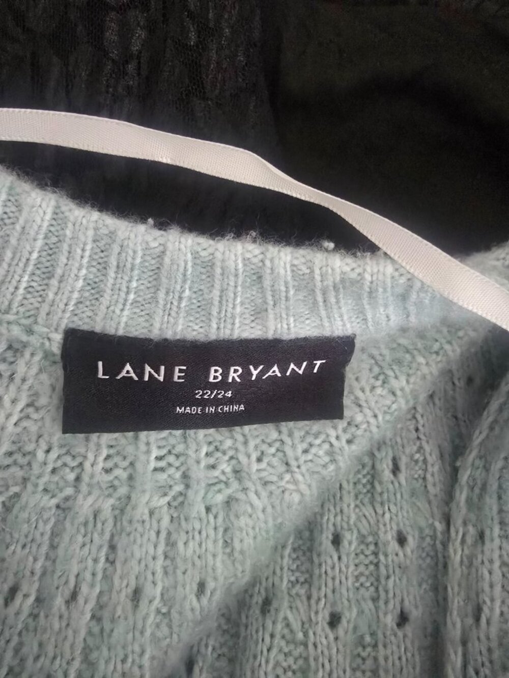 Lane Bryant Cable Knit Sweater Women Plus Size 22-24 Blue Pullover Fall Winter - Picture 6 of 7